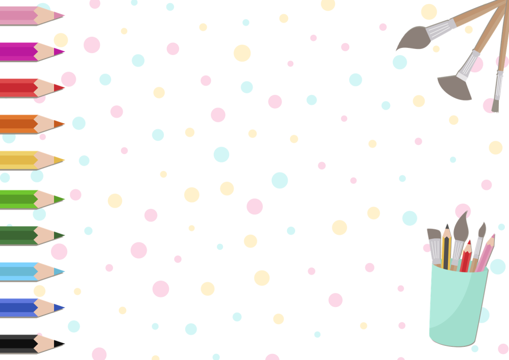 Рамка с карандашами и красками