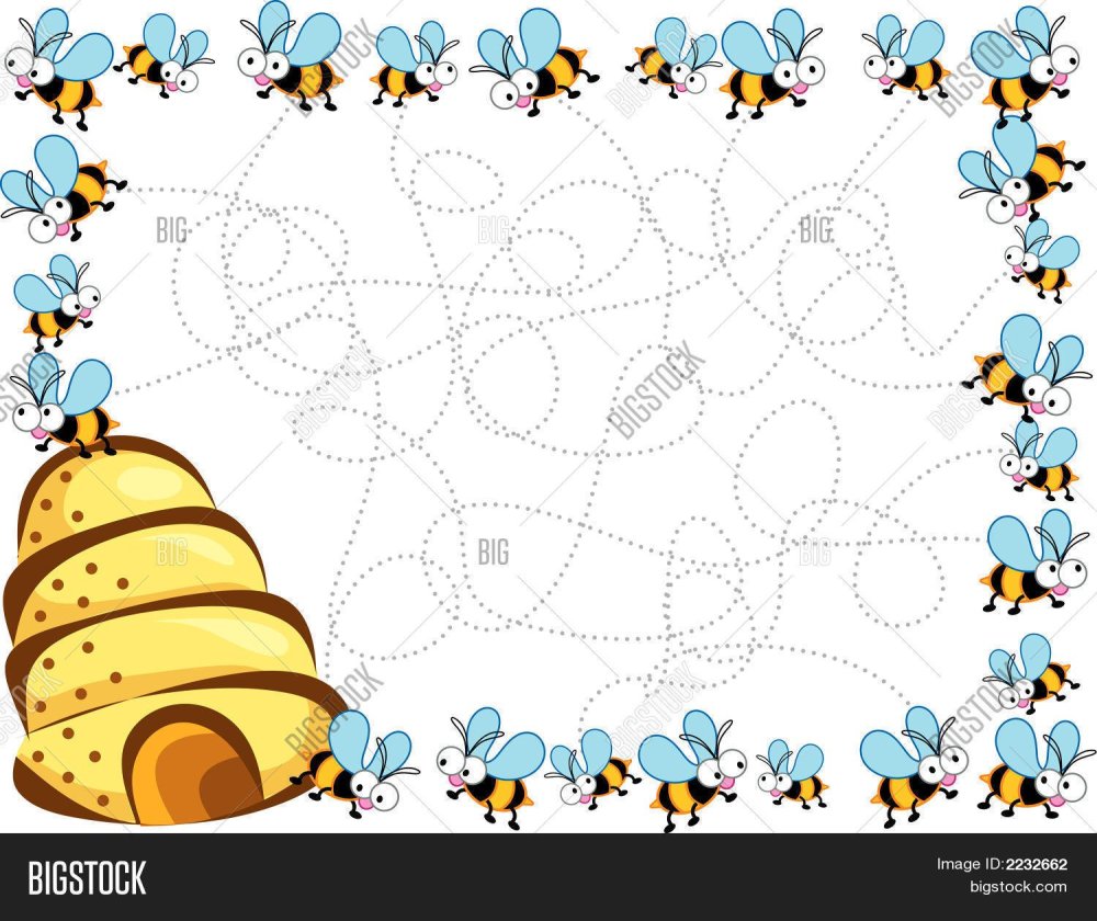 Рамки с пчелками на прозрачном фоне