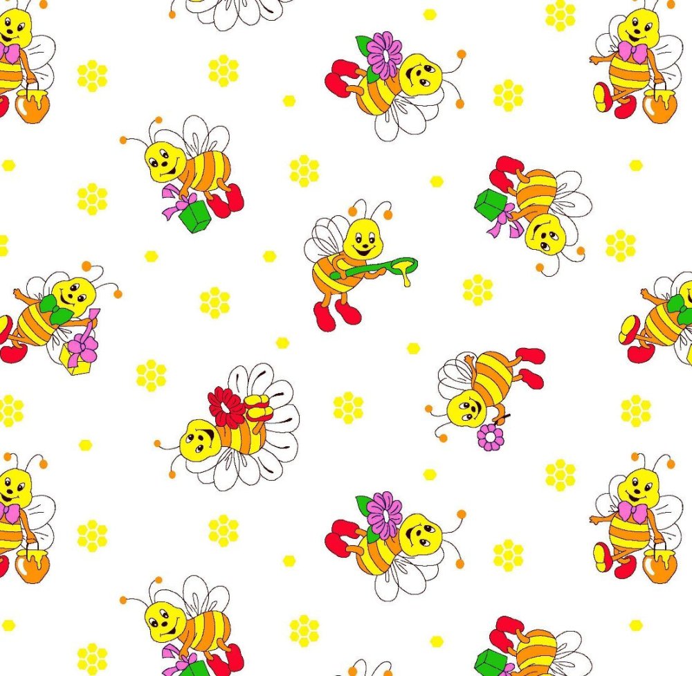 Желтый фон с пчелками