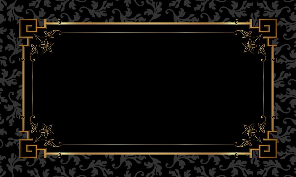 Рамка черная с золотом