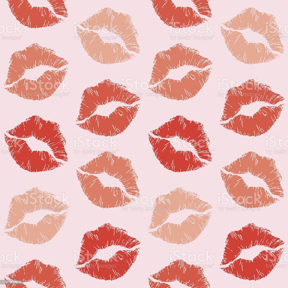 Много поцелуев на белом фоне