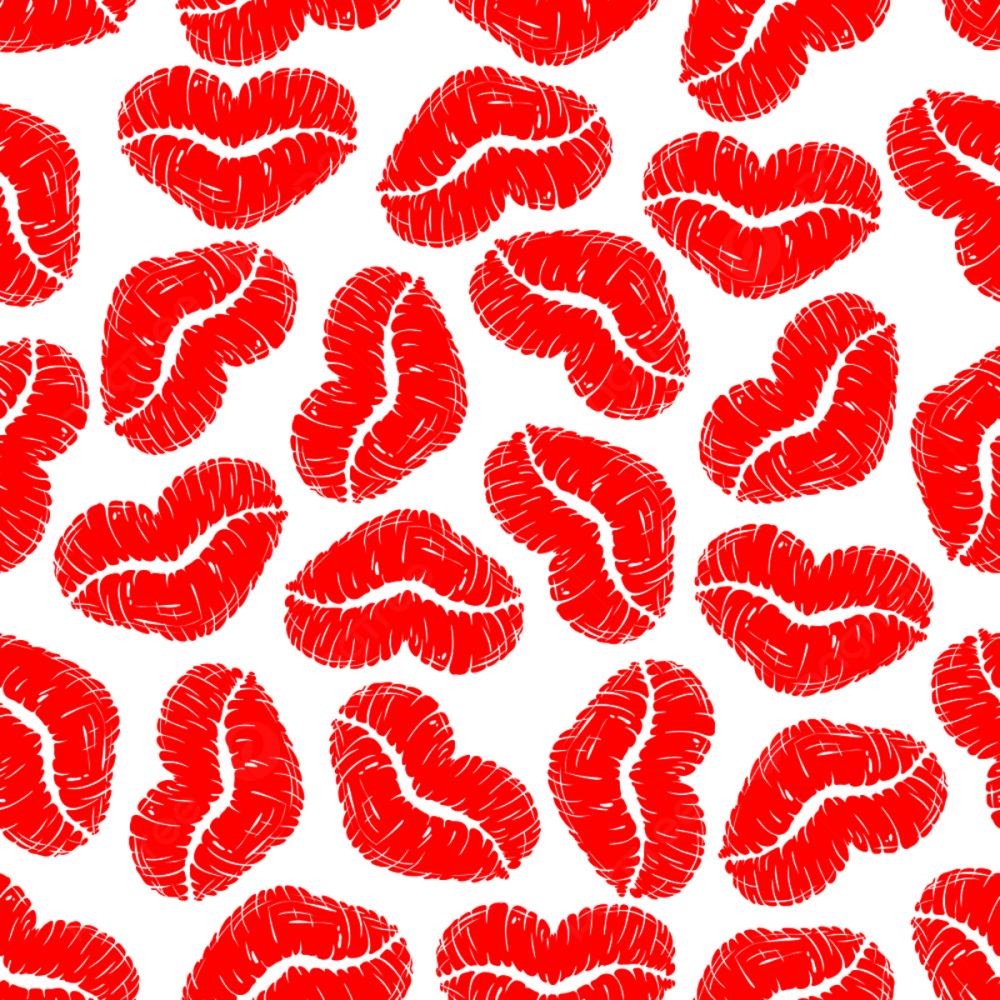 Ткань принт губы