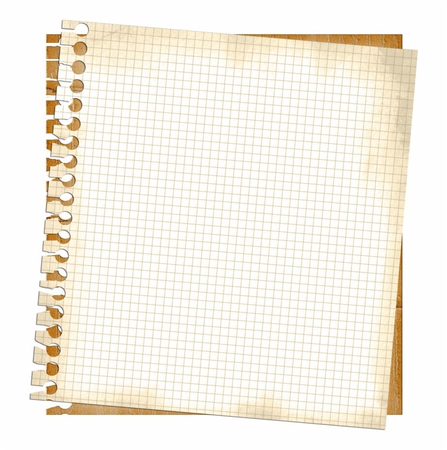 Лист бумаги на прозрачном фоне