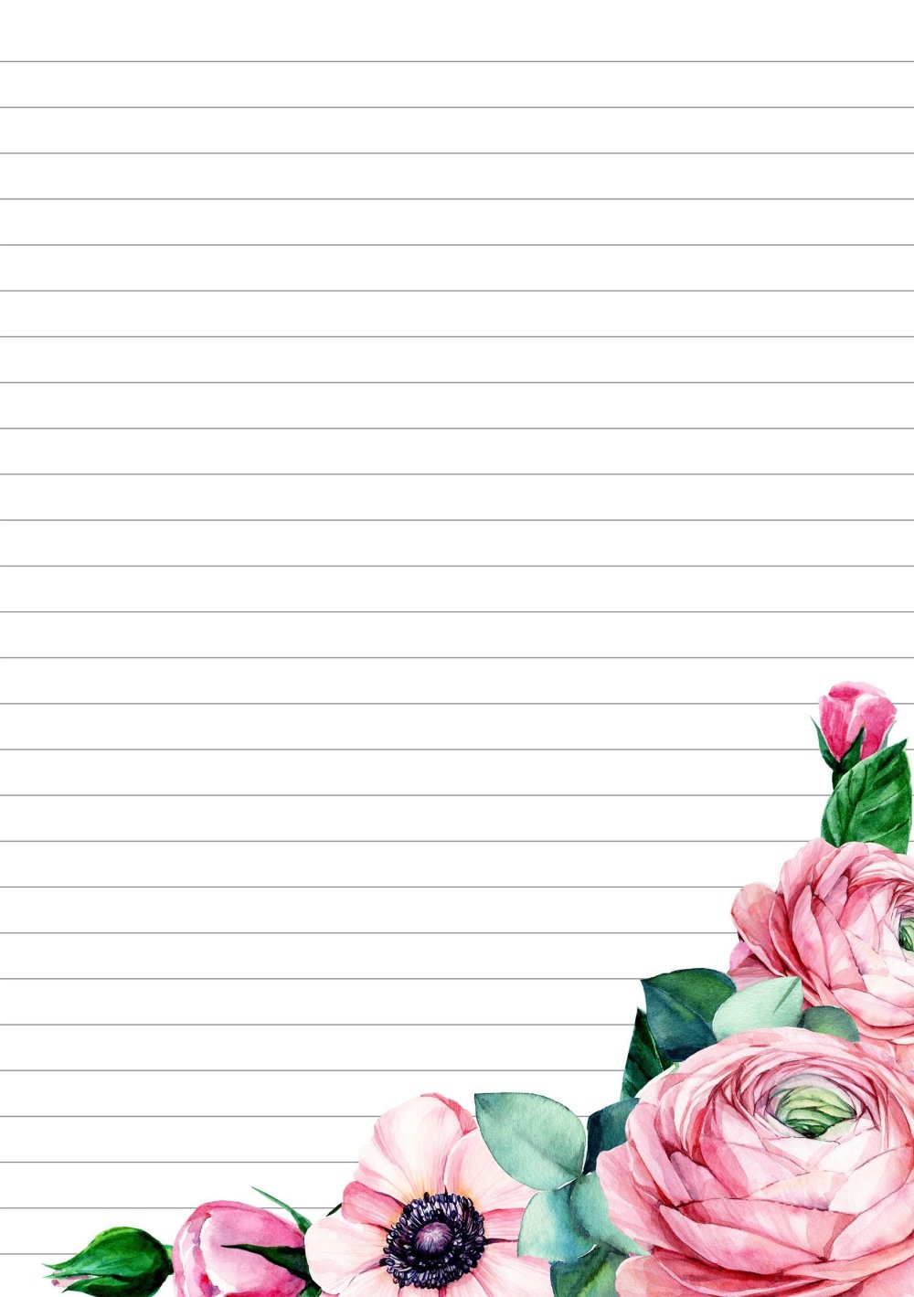 Разлинованные листы для блокнота