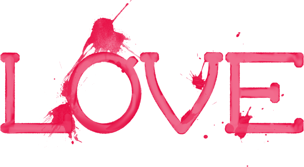 Надпись Love на прозрачном фоне