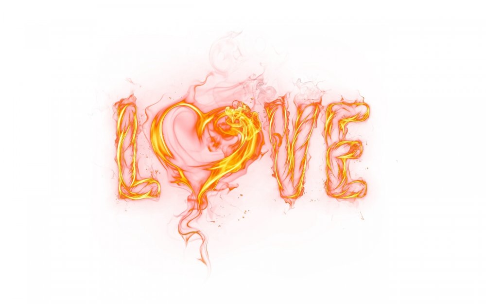 Огненное сердце без фона