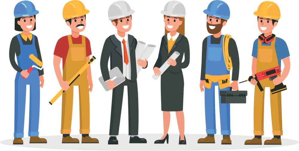 Строитель улыбается