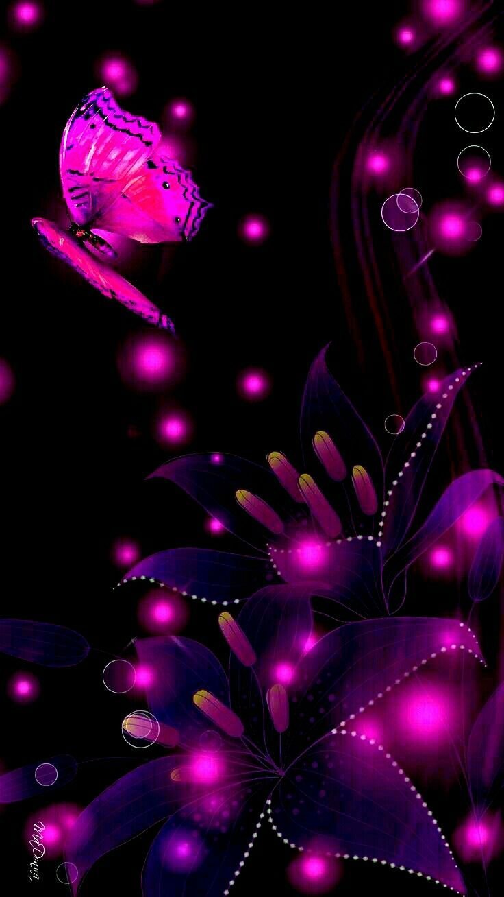 Волшебные бабочки на черном фоне