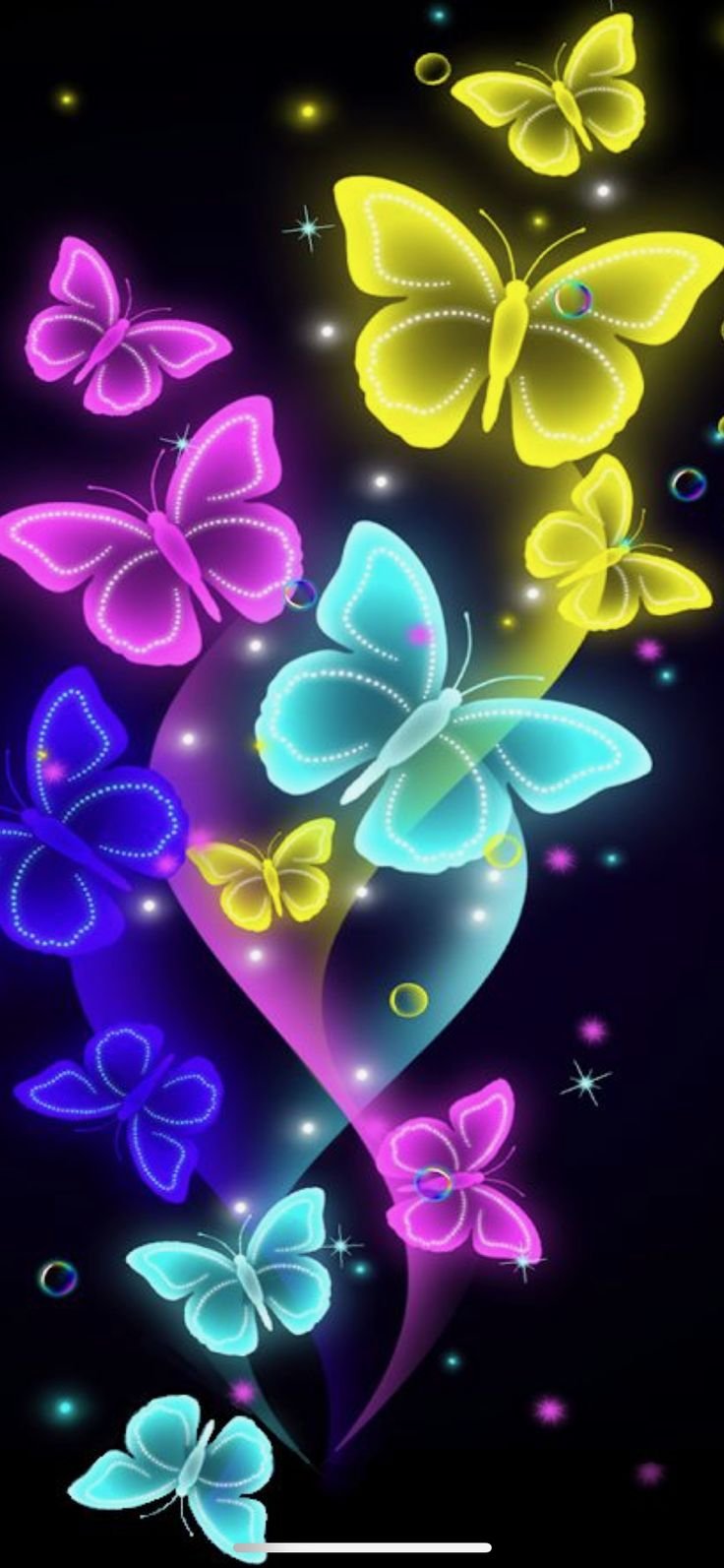 Бабочки на черном фоне