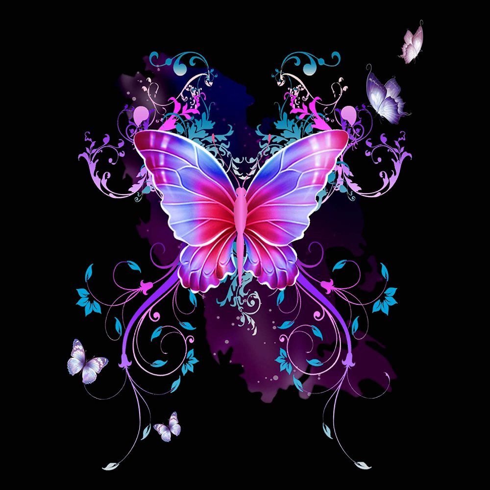 Бабочки на черном фоне