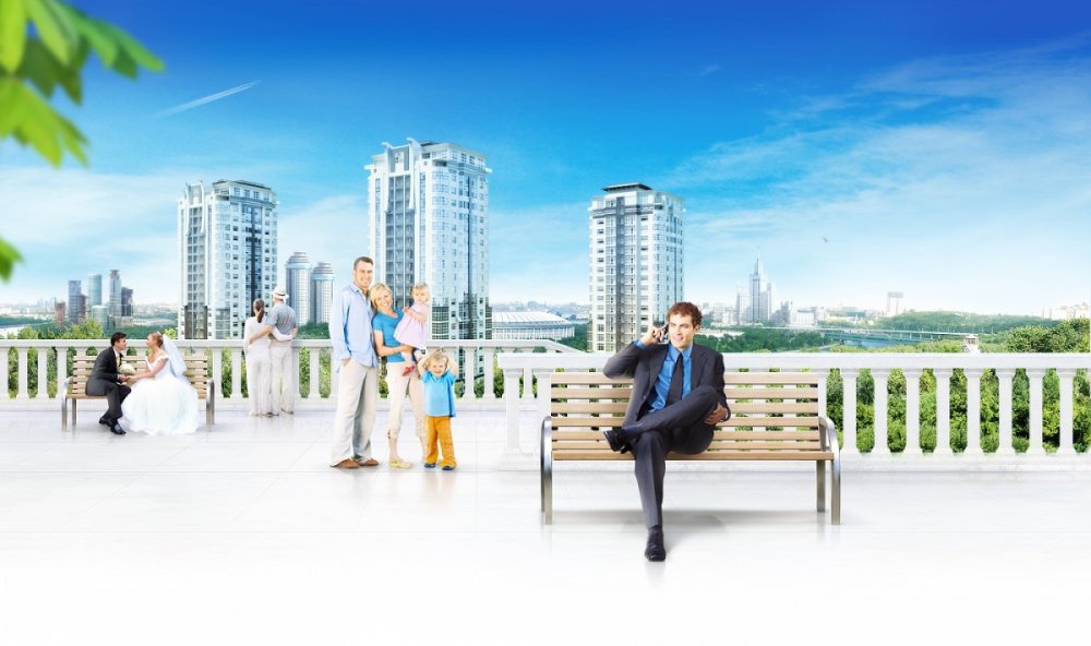 Фон из окна небоскреба