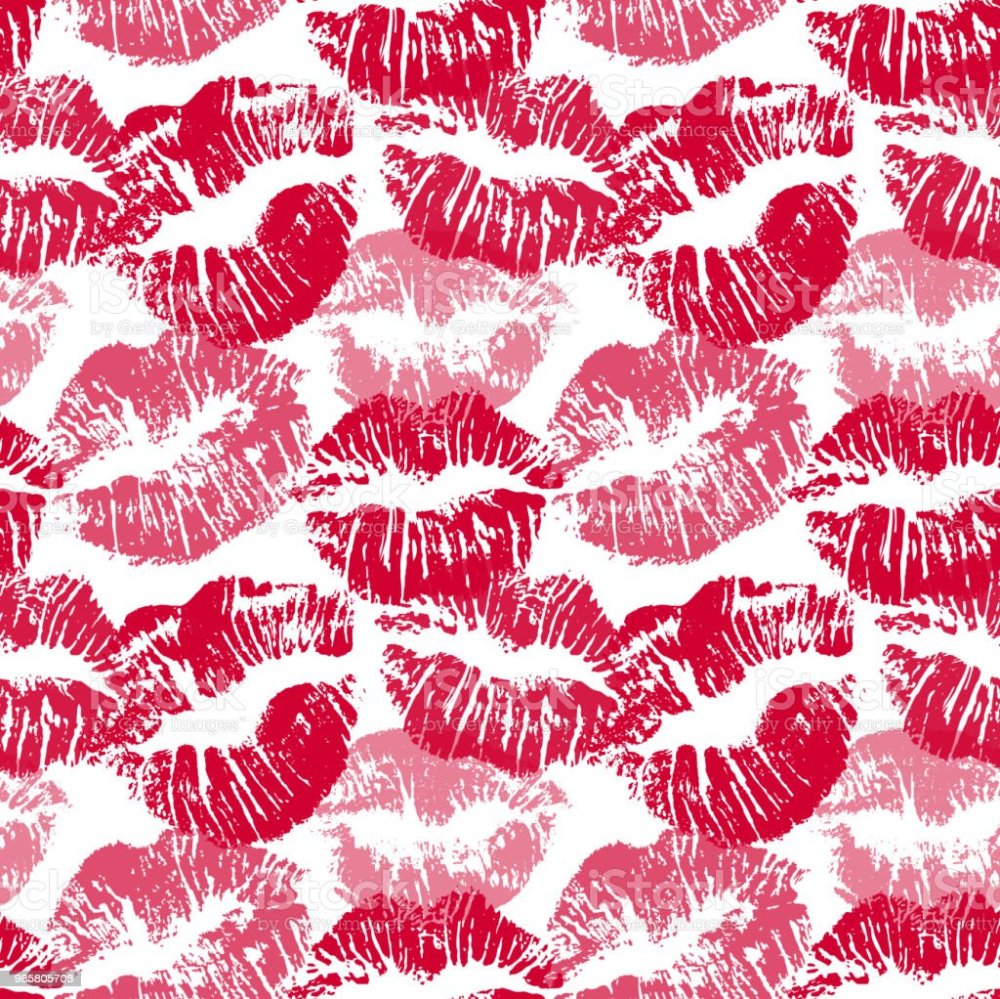 Отпечаток поцелуя на бумаге