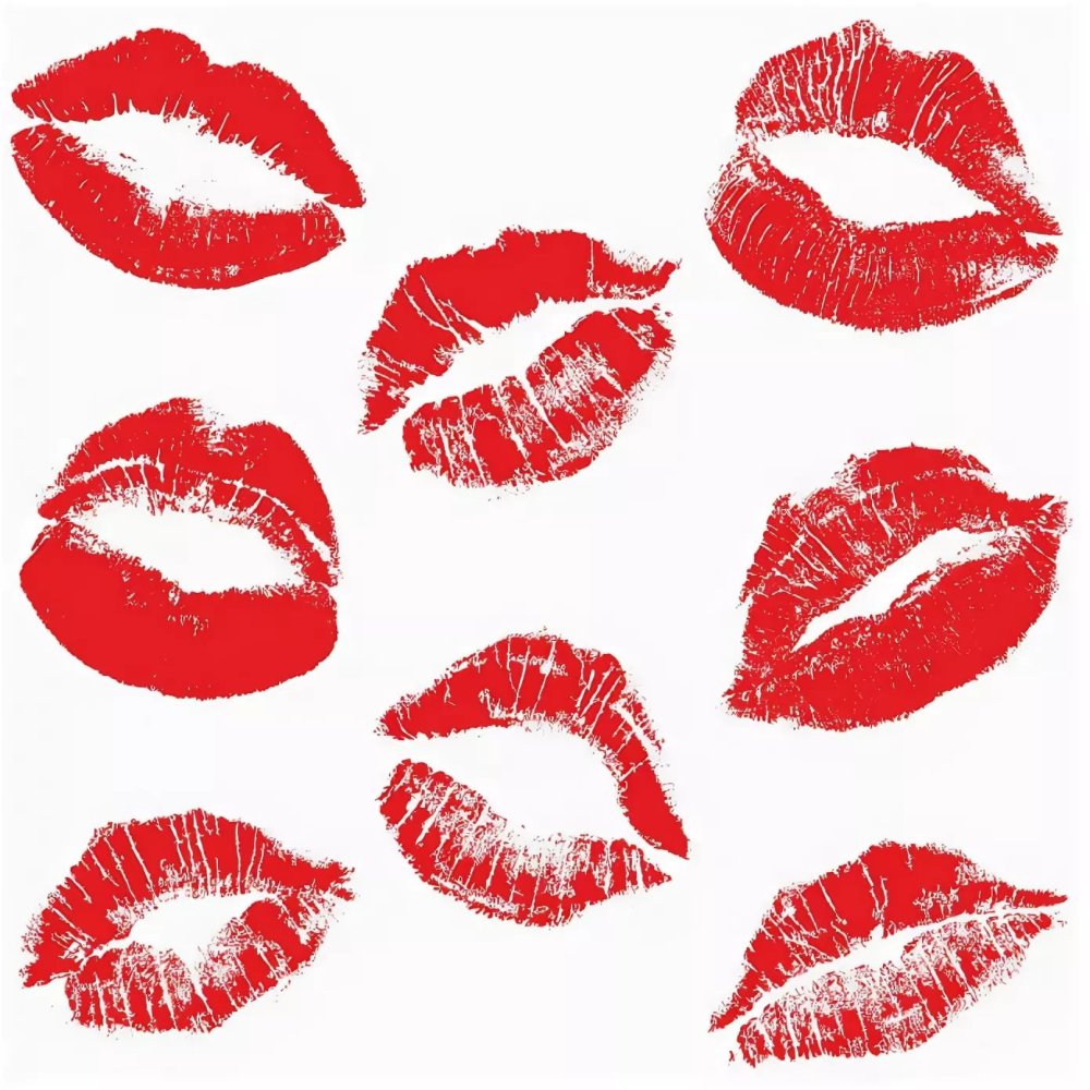 Отпечаток губ на бумаге