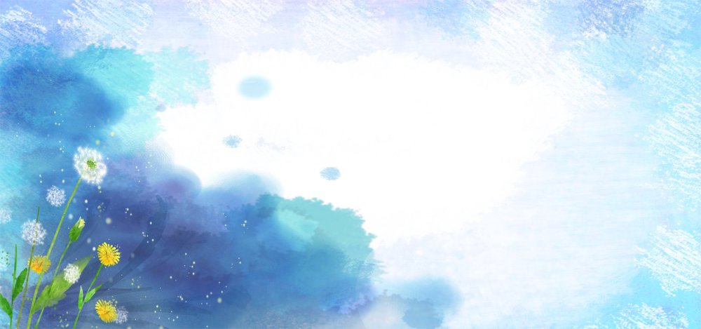 Голубое небо акварель