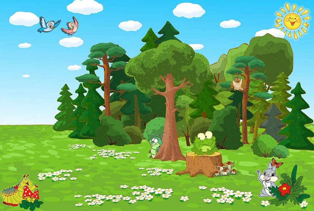 Полянка с тропинкой вектор