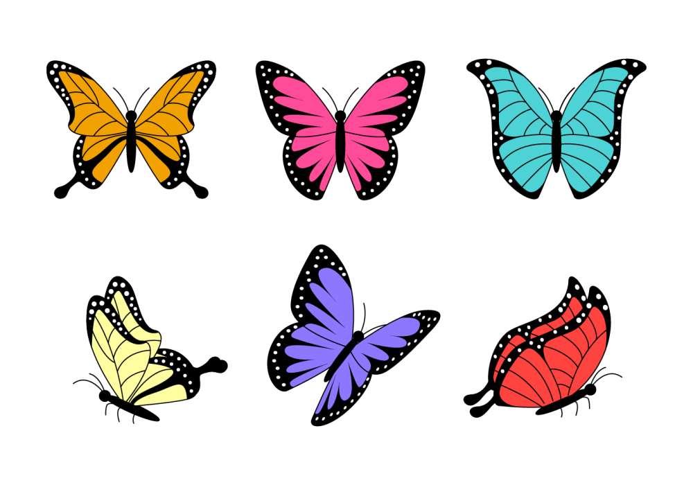 Бабочка на мелких цветочках