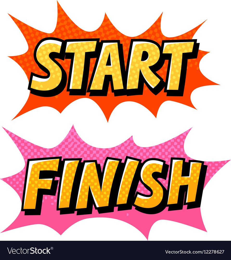 Мультяшная надпись финиш
