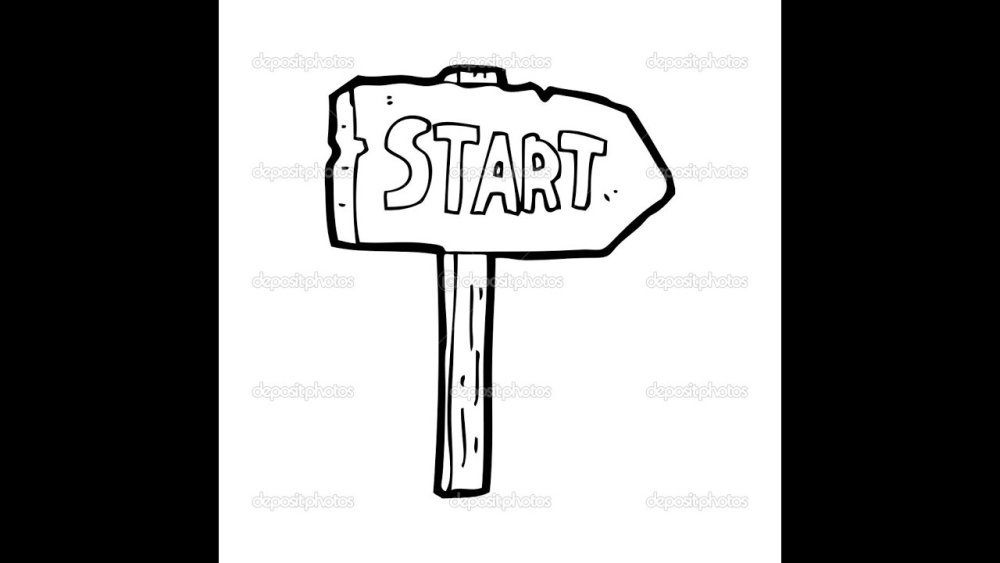 Мультяшная табличка старт