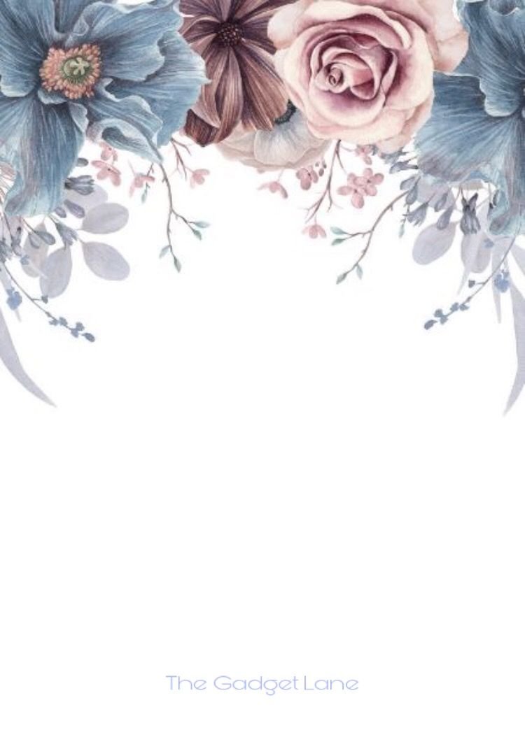 Акварельные цветы рамка синие