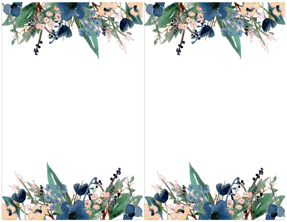 Бирюзовые Акварельные цветы