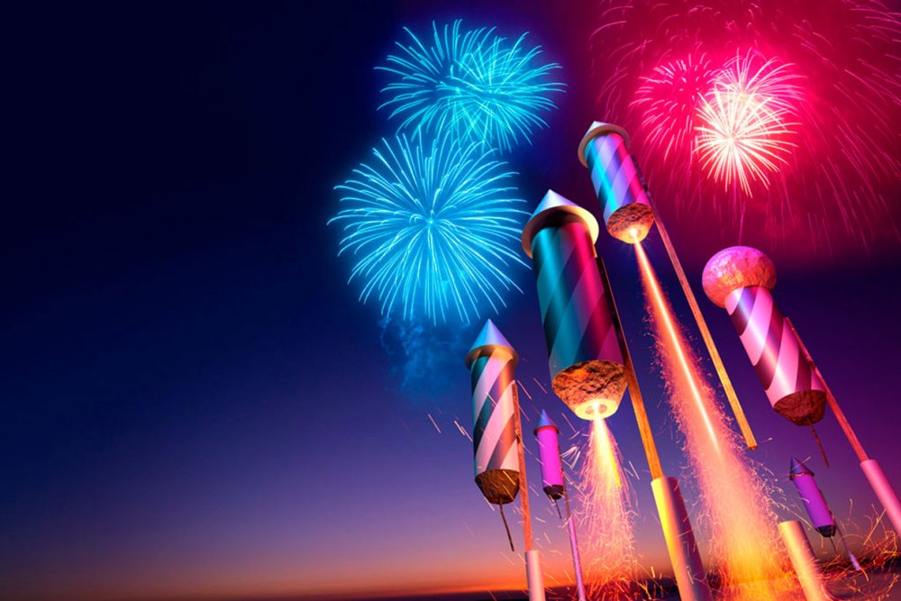 Золотой салют на прозрачном фоне