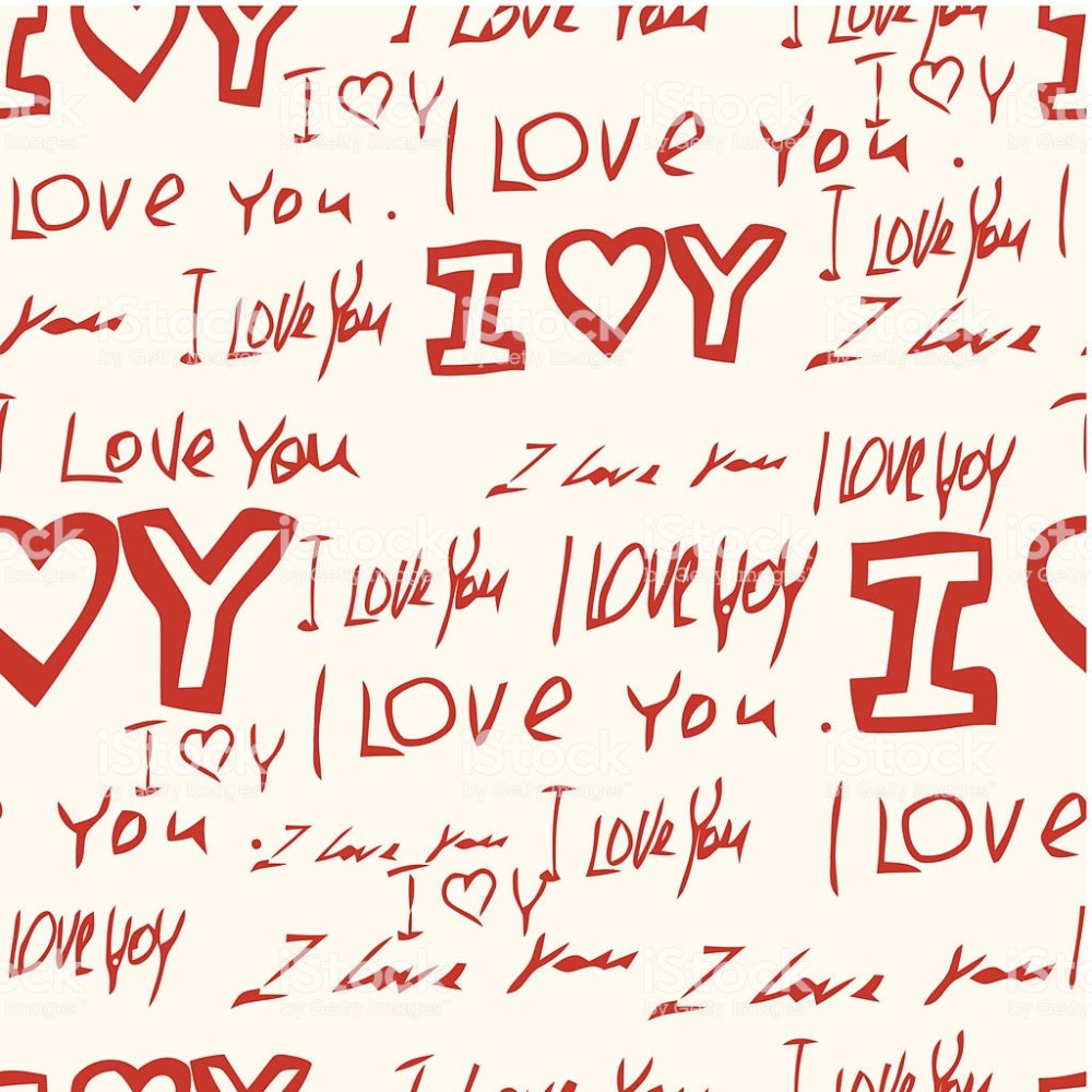 Много надписей i Love you