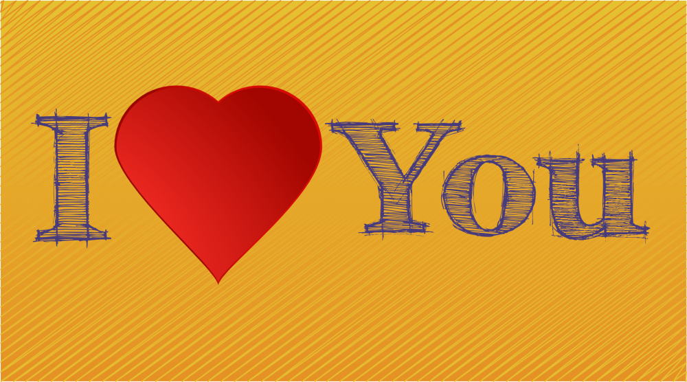 Надпись i love you