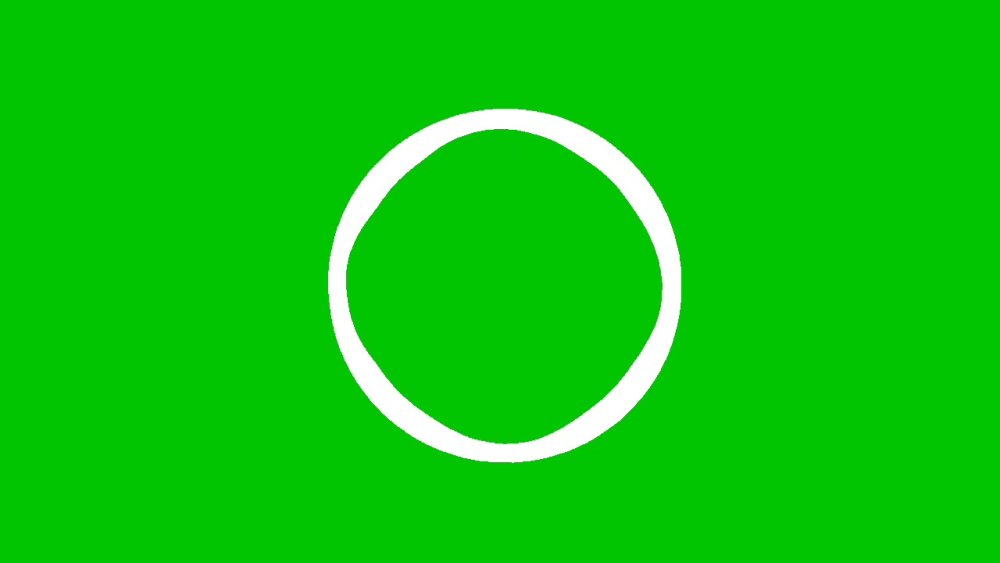 Зеленый круг на белом фоне