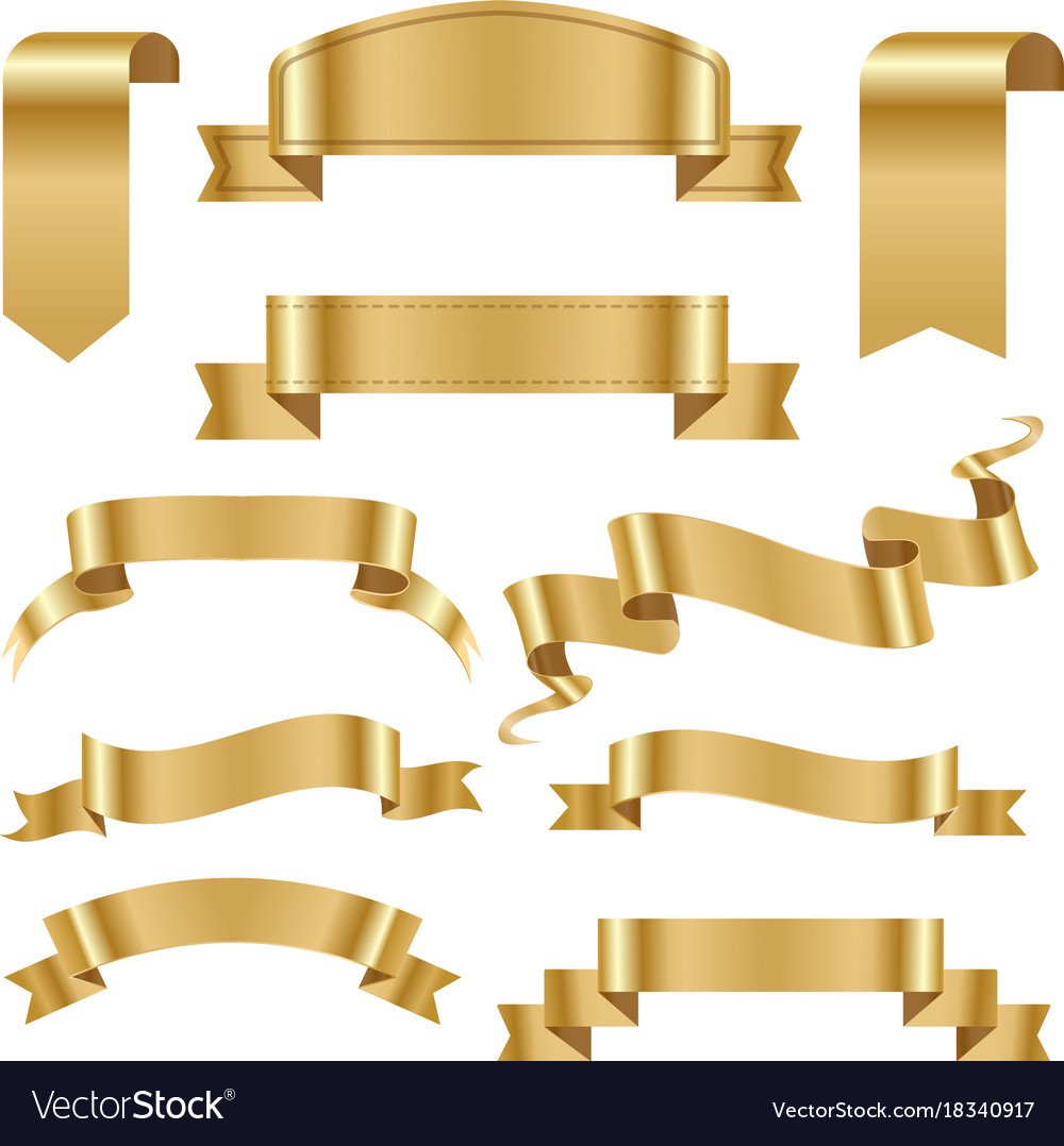 Ленточка флажок золотой