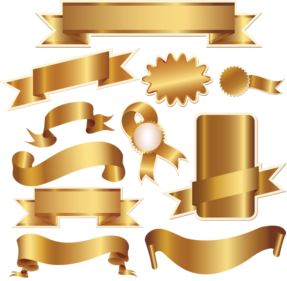 Лента для надписи золотой контур