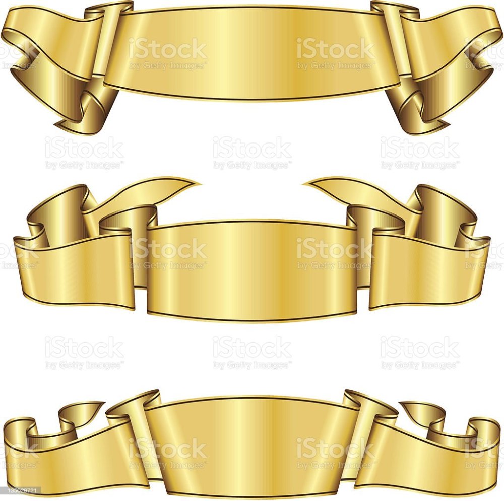 Золотая лента на прозрачном фоне