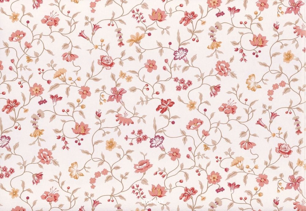 Бежевые обои в мелкий цветочек