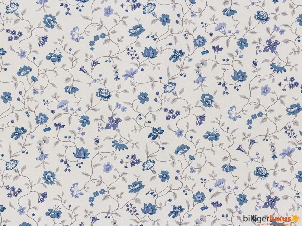 Синяя ткань в мелкий цветок