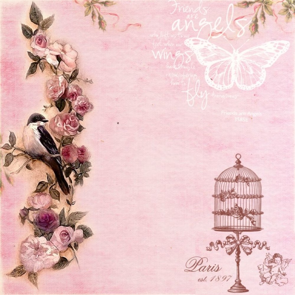 Бумага для скрапбукинга шебби Шик