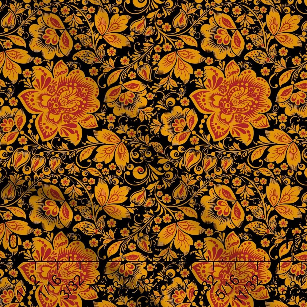 Хохлома на золотом фоне