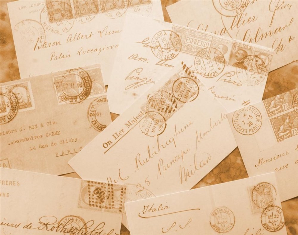 Старые военные письма фон