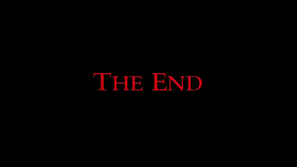 The end на черном фоне