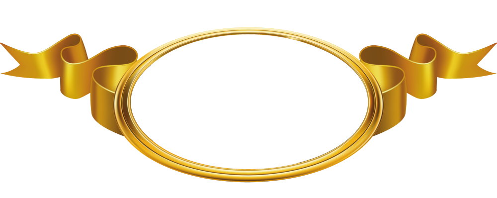 Золотая рамка с лентой