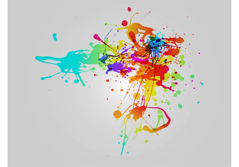 Разноцветные потеки краски