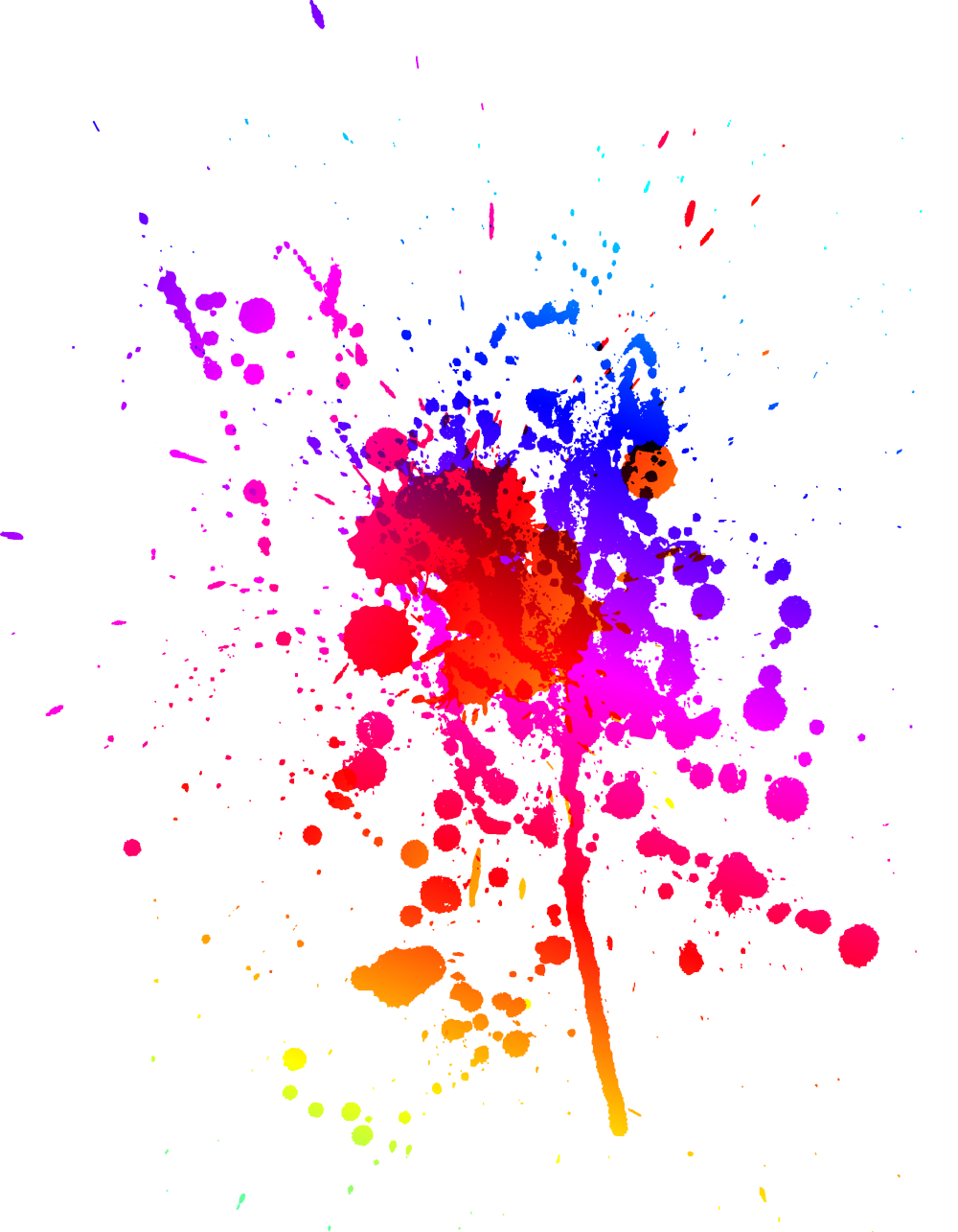 Цветные Кляксы на прозрачном фоне