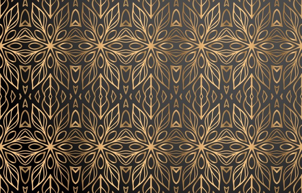 Черно золотой орнамент