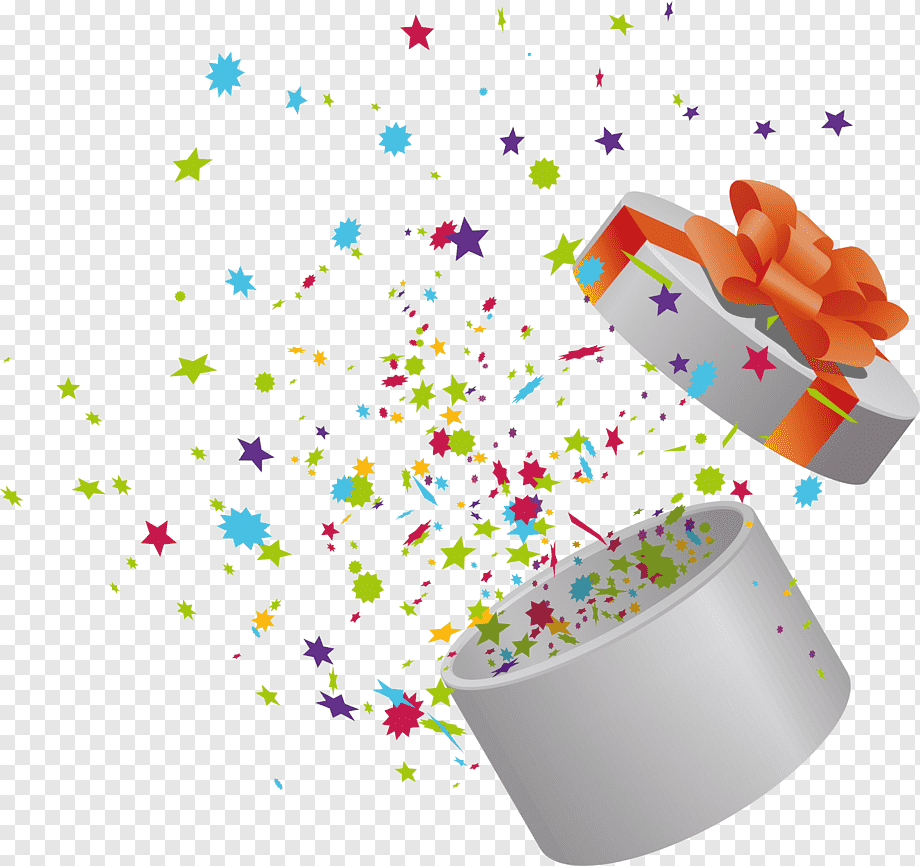 Подарок с конфетти