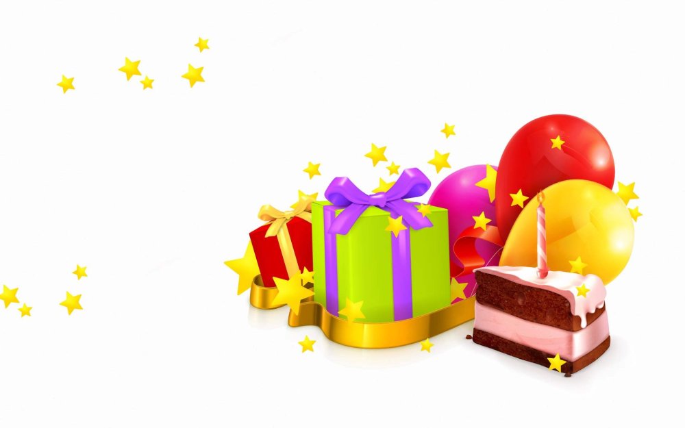 Шарики подарки на прозрачном фоне