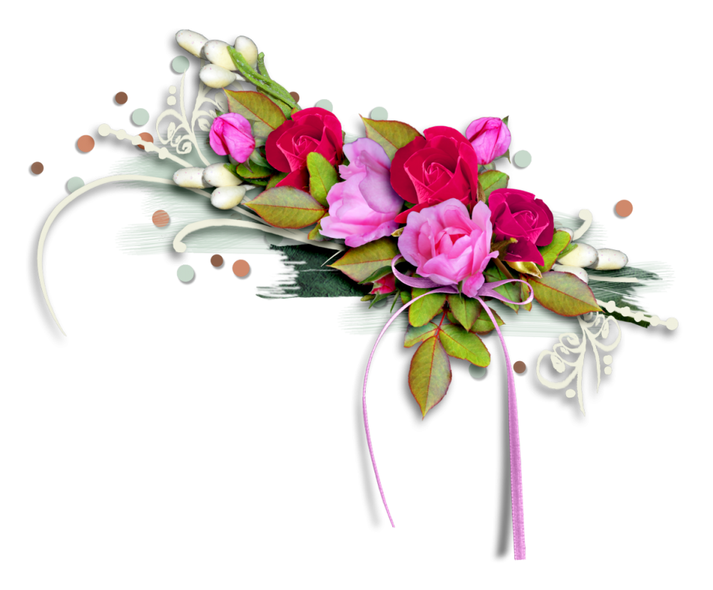 Цветочный декор на белом фоне