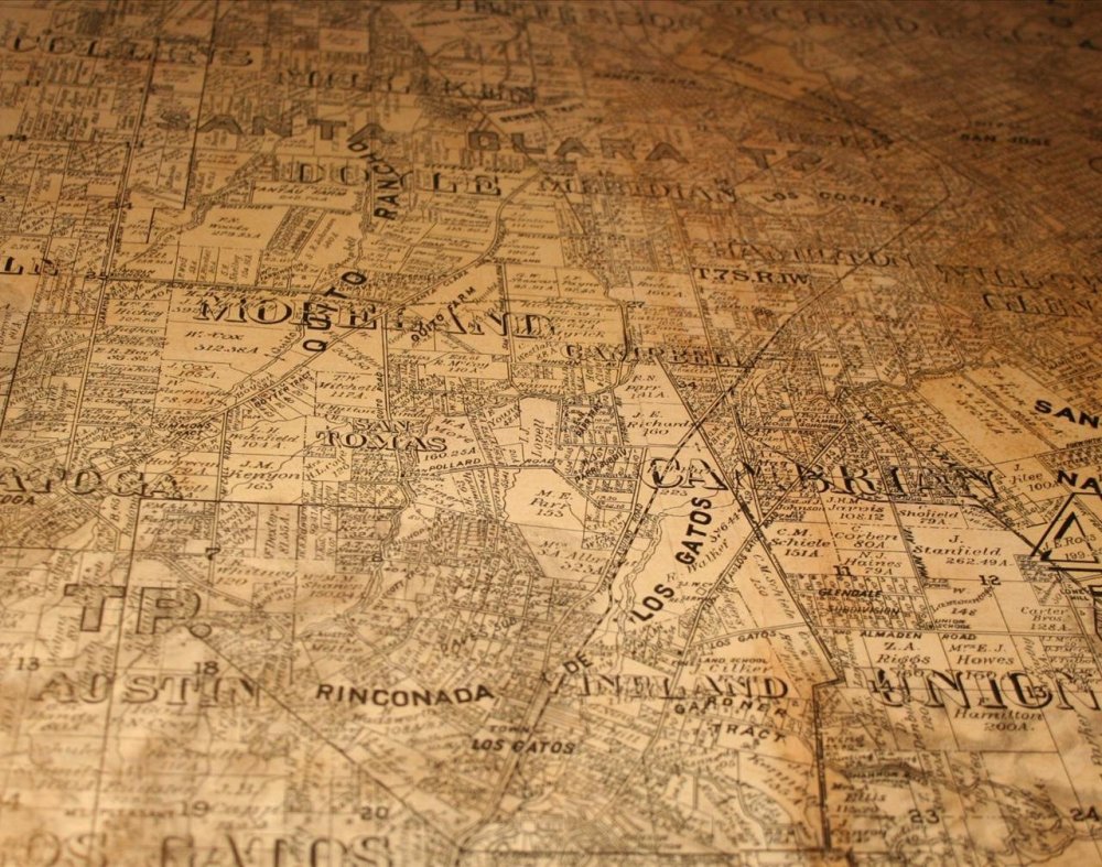 Винтажная карта и компас