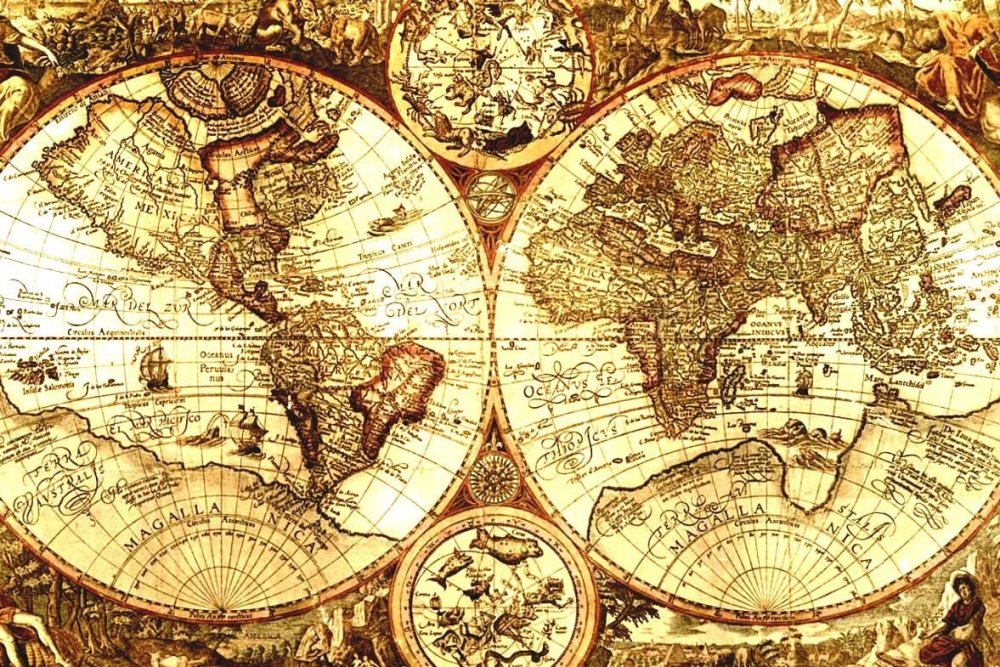 Старинная карта мира