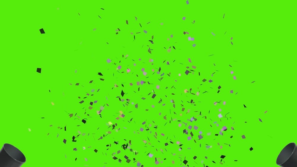 Конфетти на зеленом фоне