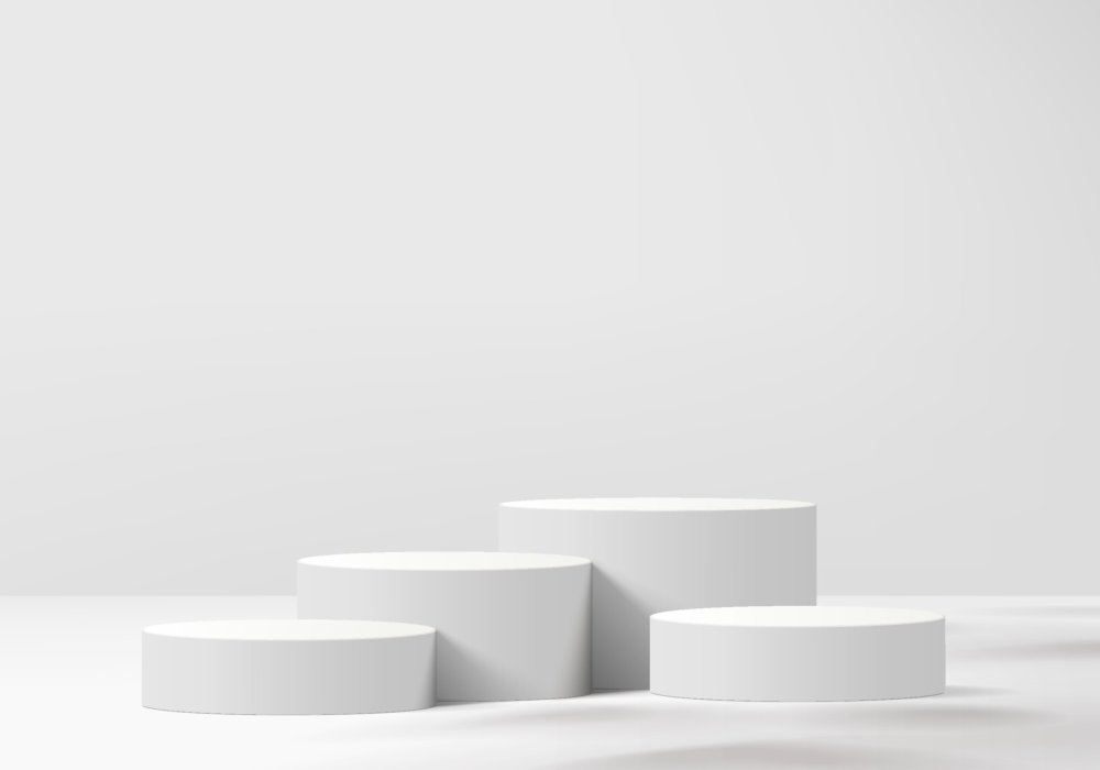 Пьедесталы мокап синего цвета