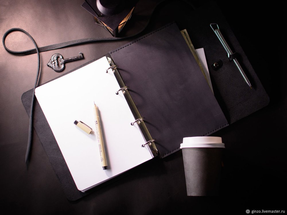 Кожаный блокнот со сменными БЛОКАМИ