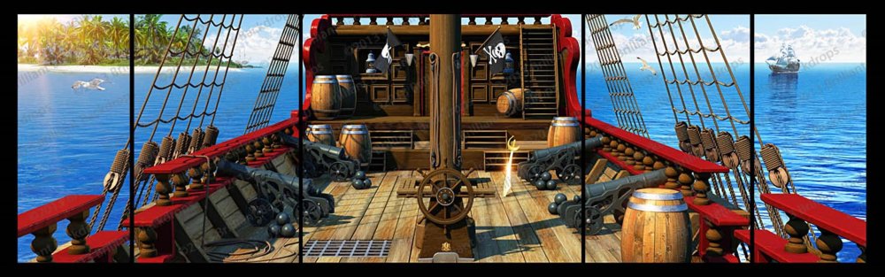 Палуба пиратского корабля вид сбоку